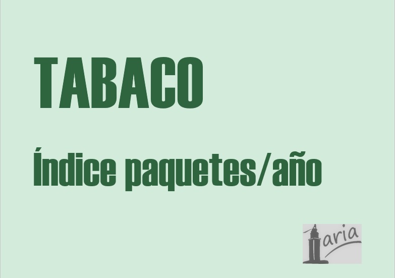Imagen destacada - Tabaco. Índice paquetes/año